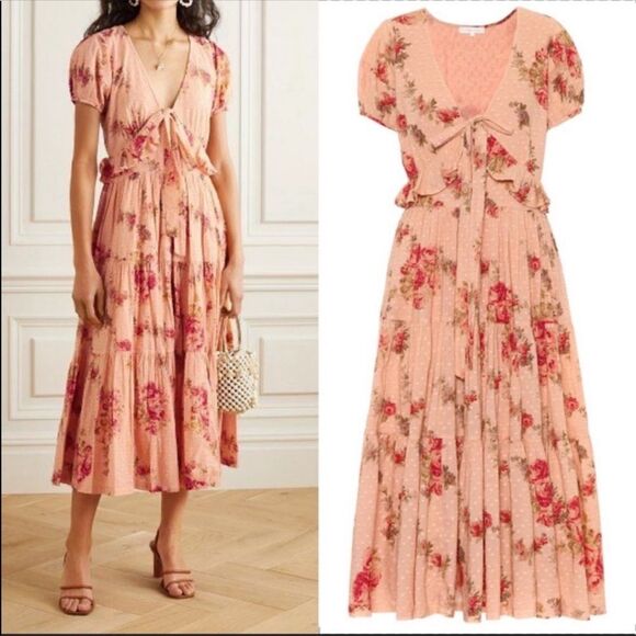 LoveShackFancy Dresses & Skirts - New Free People x LOVESHACKFANCY Carrolton Tiered Floral Maxi Dress sz 4